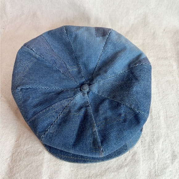 Vintage hat blue denim print
